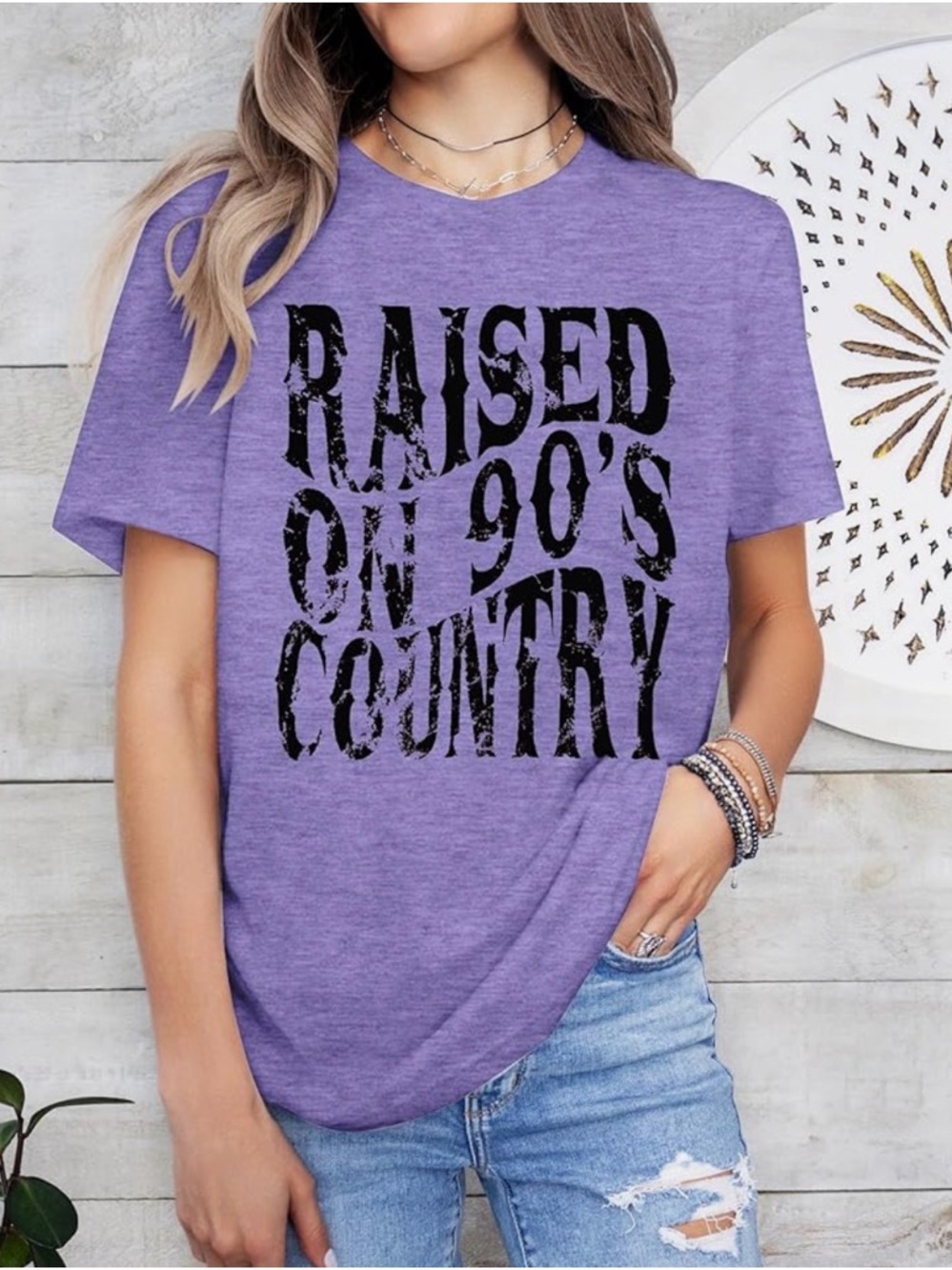 NWOT~Women’s Purple “Raised on 90’s Country” Top